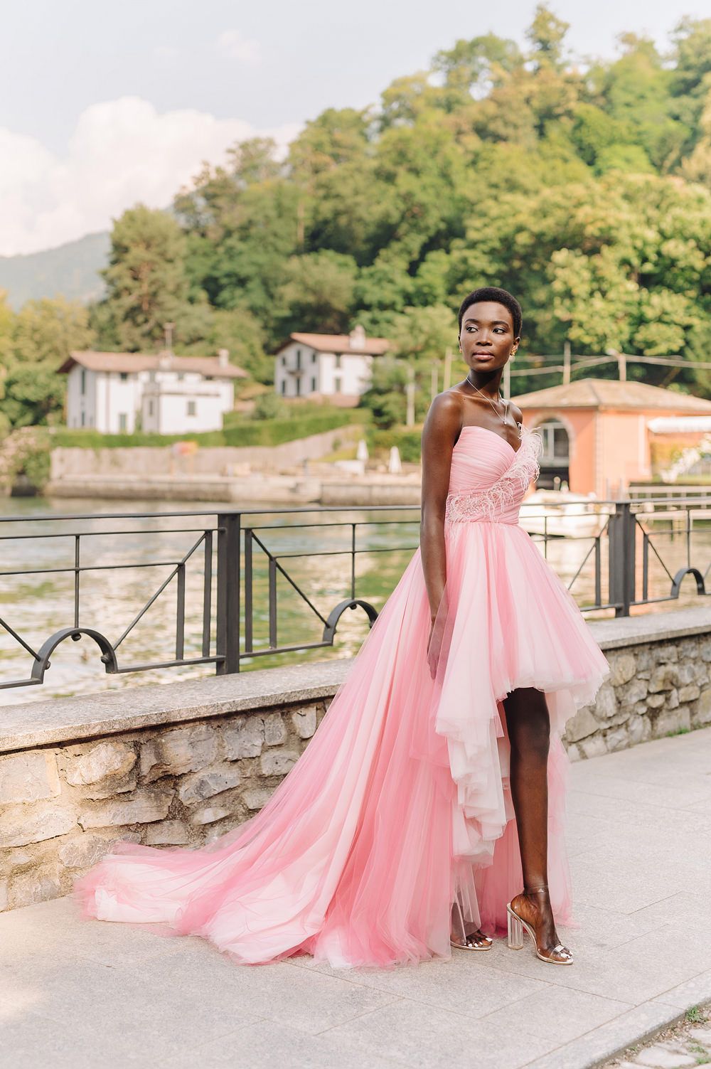 Sweetheart Strapless Flowers Beading Pleated Blush Pink Wedding Dress –  Okdresses